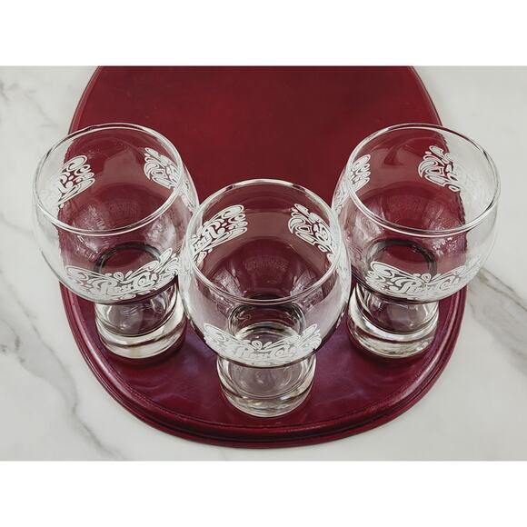 Pepsi Cola Clear Tumbler Glass 16oz Bell Shaped White Logo 6" Pedestal 70's x3 - Picture 10 of 14